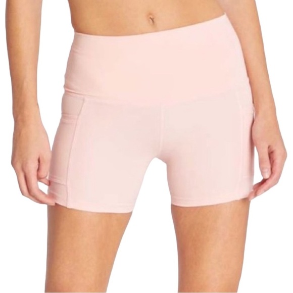 Wildfox Pants - Wildfox High Waisted Carly 4" Inseam Bike Shorts in Crystal Rose (Light Pink)